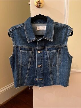 Slvrlake Maya Crop Denim Vest Size Small